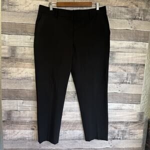 THEORY Treeca 2 Pants Traceable Wool Cropped Tailored Straight Black Sz 12
